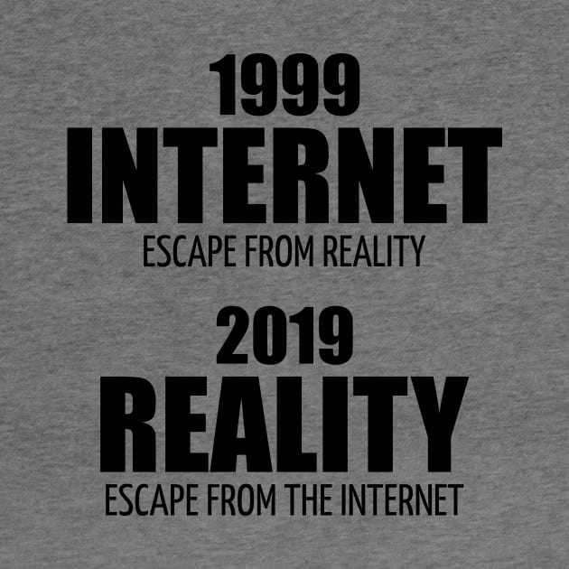 Internet Reality Escape 1999 2019 Gift by JeZeDe